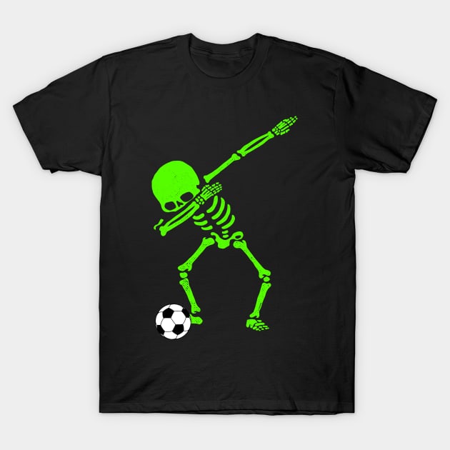 Halloween Dabbing Skeleton Soccer Ball T-Shirt Skeleton Dab T-Shirt by vo_maria